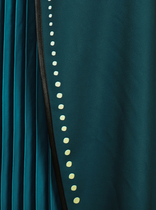 Frozen II Halloween Cosplay Anna Dark Green Dress With Cloak Costume Full Set