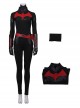 TV Drama Batwoman 2019 Halloween Cosplay Kate Kane Black Battle Suit Costume Black Bodysuit And Scarf