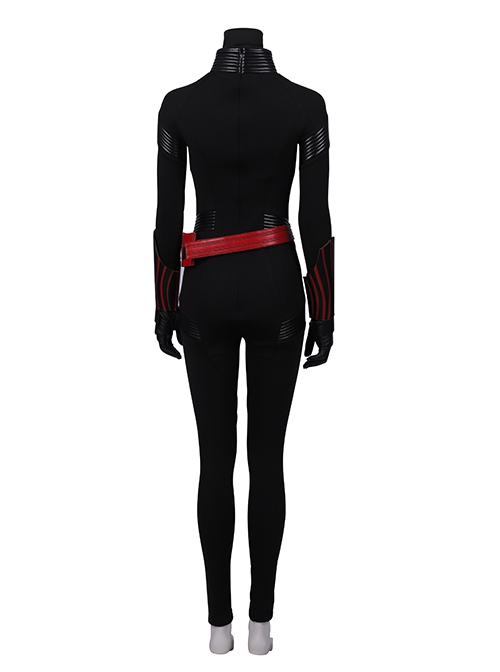 TV Drama Batwoman 2019 Halloween Cosplay Kate Kane Black Battle Suit Costume Black Bodysuit And Scarf