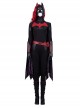 TV Drama Batwoman 2019 Halloween Cosplay Kate Kane Black Battle Suit Costume Black Bodysuit And Scarf