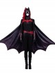 TV Drama Batwoman 2019 Halloween Cosplay Kate Kane Black Battle Suit Costume Black Cloak
