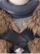 Game Of Thrones Season 8 Halloween Cosplay Jon Snow Brown Fur Collar Black Cloak Suit Costume Black Cloak