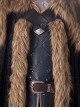 Game Of Thrones Season 8 Halloween Cosplay Jon Snow Brown Fur Collar Black Cloak Suit Costume Black Cloak