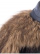 Game Of Thrones Season 8 Halloween Cosplay Jon Snow Brown Fur Collar Black Cloak Suit Costume Black Cloak