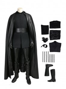 Star Wars The Last Jedi Halloween Cosplay Kylo Ren Costume Black Cloak Full Set
