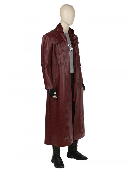 Guardians Of The Galaxy Vol 2 Halloween Cosplay Star-Lord Peter Jason Quill Costume Red Long Windbreaker Full Set