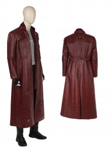 Guardians Of The Galaxy Vol 2 Halloween Cosplay Star-Lord Peter Jason Quill Red Long Windbreaker Suit Costume Red Long Windbreaker