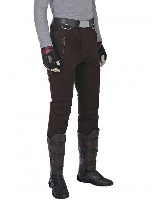 Guardians Of The Galaxy Vol 2 Halloween Cosplay Star-Lord Peter Jason Quill Red Long Windbreaker Suit Costume Brown Pants