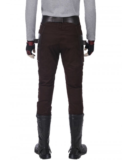 Guardians Of The Galaxy Vol 2 Halloween Cosplay Star-Lord Peter Jason Quill Red Long Windbreaker Suit Costume Brown Pants