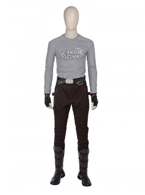 Guardians Of The Galaxy Vol 2 Halloween Cosplay Star-Lord Peter Jason Quill Red Long Windbreaker Suit Accessories Black Waist Belt