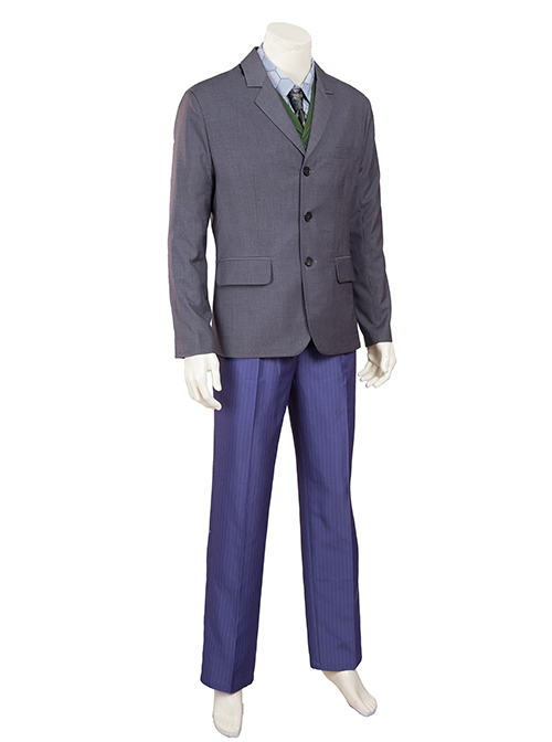 Batman The Dark Knight Halloween Cosplay The Joker Costume Gray Suit Jacket