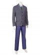 Batman The Dark Knight Halloween Cosplay The Joker Costume Gray Suit Jacket