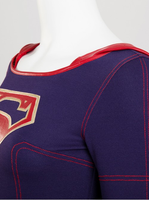 Supergirl Halloween Cosplay Kara Zor-El Costume Navy Blue Bodysuit