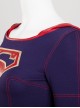 Supergirl Halloween Cosplay Kara Zor-El Costume Navy Blue Bodysuit
