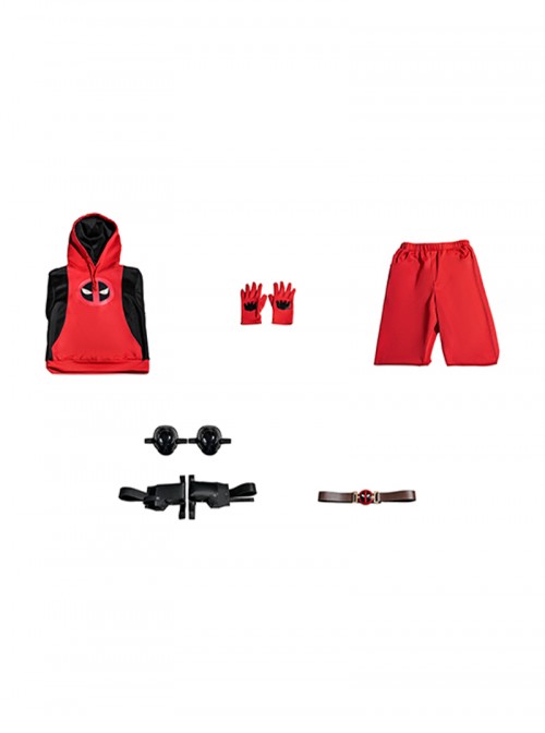 Movie Deadpool & Wolverine Halloween Cosplay Deadpool Aldult Hoodie Costume Set Without Helmet And Shoes And Pistol