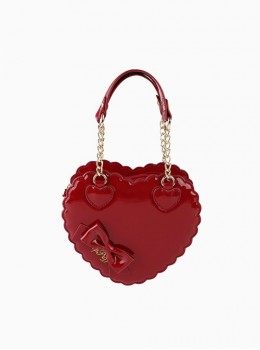 Biscuit Heart Shape PU Lace Bowknot Sweet Lolita Cute Little Handbag Kawaii Girl Crossbody Bag