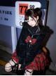 Night Cat Series Y2K Subculture Sweet Lolita Black Thickened Velvet Cat Ear Hooded Spliced ​​Cake Skirt Long Coat