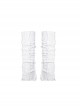 Madhouse Series White Pleated Knitted Ripped Cotton Linen Niche Subculture Gothic Punk Sleeve Gloves