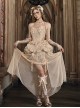 Broken Ballet Series Exquisite Champagne European Rococo Classic Lolita Gold Thread Fishbone Corset Chiffon Hem Set