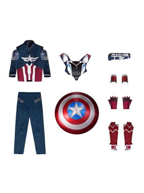 Movie Captain America Brave New World Halloween Cosplay Falcon Captain America Version Battle Costume Set Without Shoes