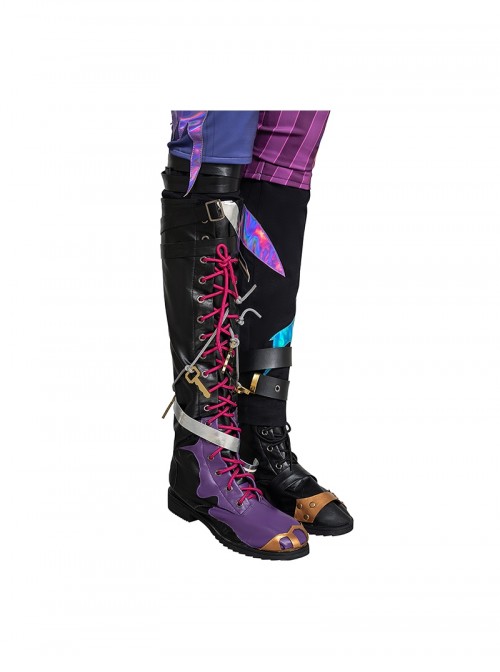Arcane League Of Legends Season 2 Halloween Cosplay Jinx Accessories Black Purple Boots