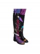 Arcane League Of Legends Season 2 Halloween Cosplay Jinx Accessories Black Purple Boots