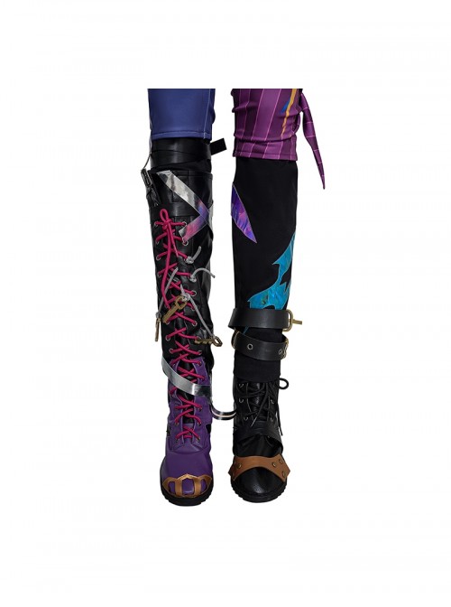 Arcane League Of Legends Season 2 Halloween Cosplay Jinx Accessories Black Purple Boots