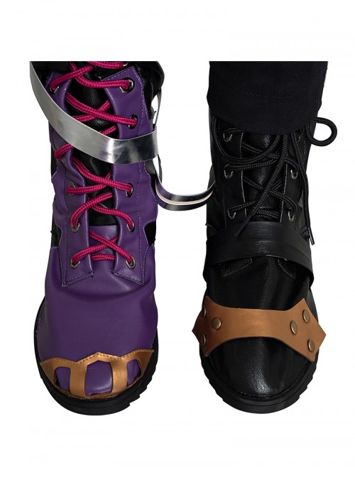 Arcane League Of Legends Season 2 Halloween Cosplay Jinx Accessories Black Purple Boots