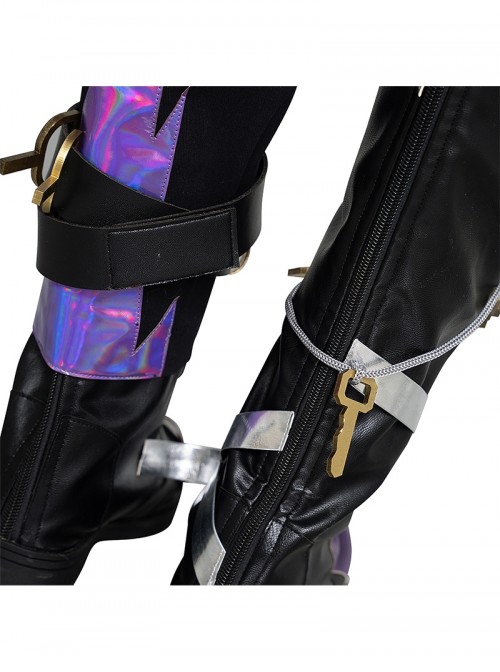 Arcane League Of Legends Season 2 Halloween Cosplay Jinx Accessories Black Purple Boots