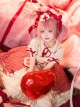 Guardian Heart Series Lovely Kawaii Sweet Lolita Ruffle Bubble Sleeves Red Plaid Cake Dress Shirt Set