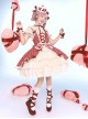 Guardian Heart Series Lovely Kawaii Sweet Lolita Ruffle Bubble Sleeves Red Plaid Cake Dress Shirt Set