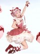 Guardian Heart Series Lovely Kawaii Sweet Lolita Ruffle Bubble Sleeves Red Plaid Cake Dress Shirt Set