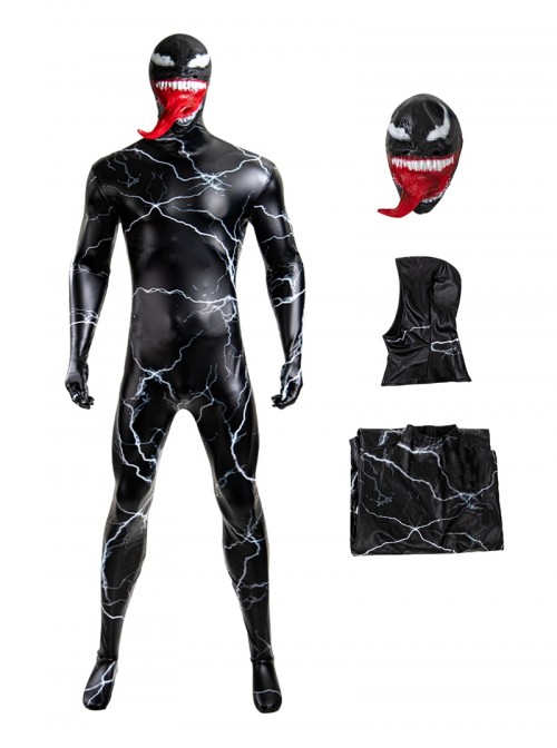 Movie Venom The Last Dance Halloween Cosplay Venom Bodysuit Costume Set