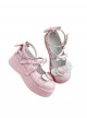 Sweet Cupid Series Sweet Lolita Chunky Platform Round Toe Kawaii Angel Wings Heart Mary Jane Shoes