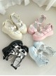 Sweet Cupid Series Sweet Lolita Chunky Platform Round Toe Kawaii Angel Wings Heart Mary Jane Shoes