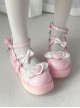 Sweet Cupid Series Sweet Lolita Chunky Platform Round Toe Kawaii Angel Wings Heart Mary Jane Shoes