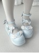 Sweet Cupid Series Sweet Lolita Chunky Platform Round Toe Kawaii Angel Wings Heart Mary Jane Shoes