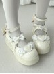 Sweet Cupid Series Sweet Lolita Chunky Platform Round Toe Kawaii Angel Wings Heart Mary Jane Shoes