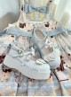 Sweet Cupid Series Sweet Lolita Chunky Platform Round Toe Kawaii Angel Wings Heart Mary Jane Shoes