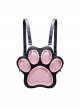 Cute Cat Paw Shape Transparent Front Layer Large Capacity Daily Versatile Kawaii Fashion Backpack