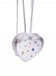 Sweet Lovely Silver Heart Shape Unique Gemstone Colored Diamond Decoration Kawaii Fashion Backpack