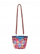 Daily Versatile Colorful Diamond Pattern Chrome Hearts Decorative Braided Shoulder Strap Kawaii Fashion Bag