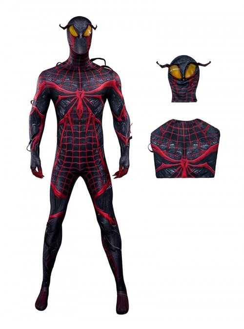 Spider Man 2 Halloween Cosplay Absolute Carnage Miles Morales Bodysuit Costume Set
