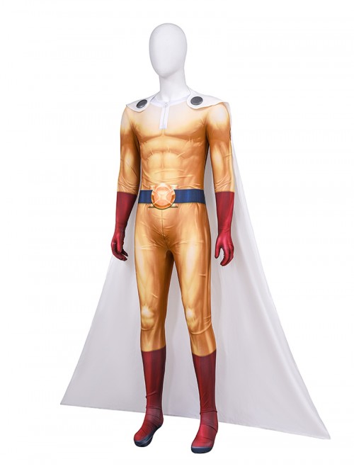 One Punch Man Season 3 Halloween Cosplay Saitama Bodysuit Costume Set Without Shoes