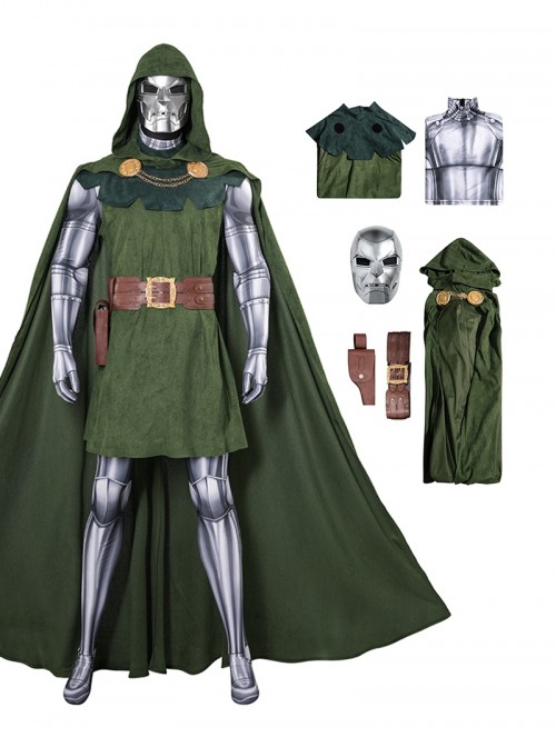 Fantastic Four Halloween Cosplay Doctor Doom Victor von Doom Costume Set Without Shoes