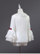 Berry Futa Tata Series Sweet Lolita White Princess Exquisite Ruffle Bell Sleeves Gorgeous Blouse