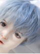 Fei Series Stylish Chic Japanese Harajuku Boyish Lolita Blue Grey Gradient Short Curly Wig