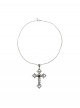 Handmade Gothic Lolita Punk Cosplay Silver Cross Pendant Necklace Clavicle Chain