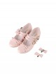 Elena Series Classic Lolita French Chic Detachable Bow Elegant Refined Medium Heel Mary Jane Shoes