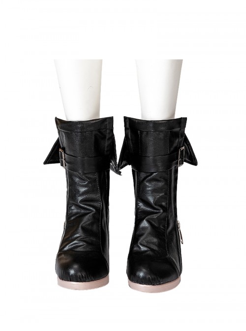 Game Zenless Zone Zero Halloween Cosplay Hoshimi Miyabi Accessories High Heel Black Leather Shoes